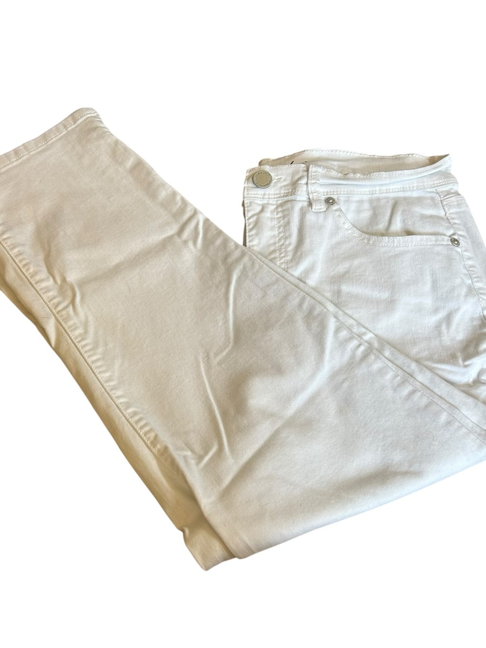White Y2K DG2 2000s Capri Style Pants Jeans Casual Design Women’s Size Large 12!